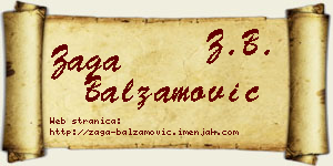 Zaga Balzamović vizit kartica